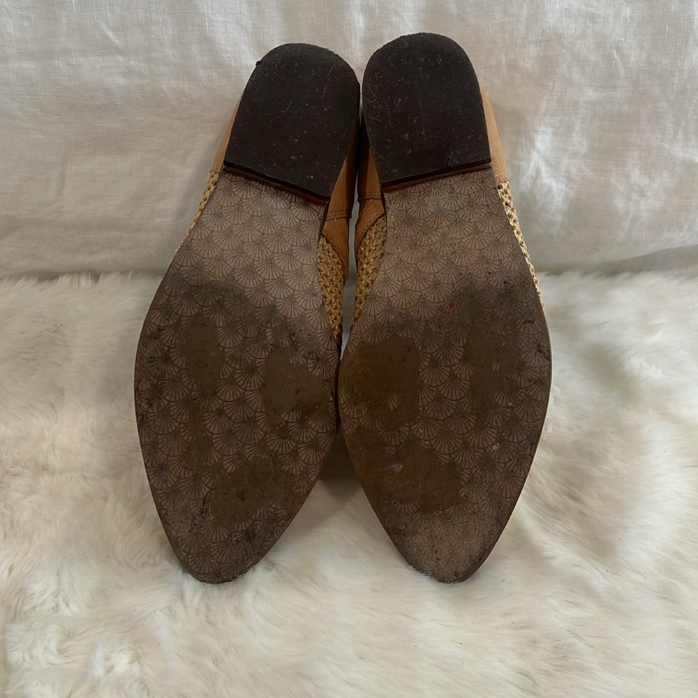 Anthropologie Kelsi Dagger Skyline Toast Mesh Women Leather Loafer Flats - Picture 6 of 7